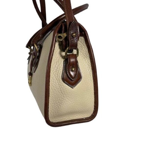 Dooney Bourke All Weather Leather Bone Brown Satchel Handbag Shoulder Bag Purse - Picture 7 of 16